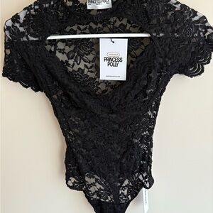 Princess Polly Black Lace Bodysuit